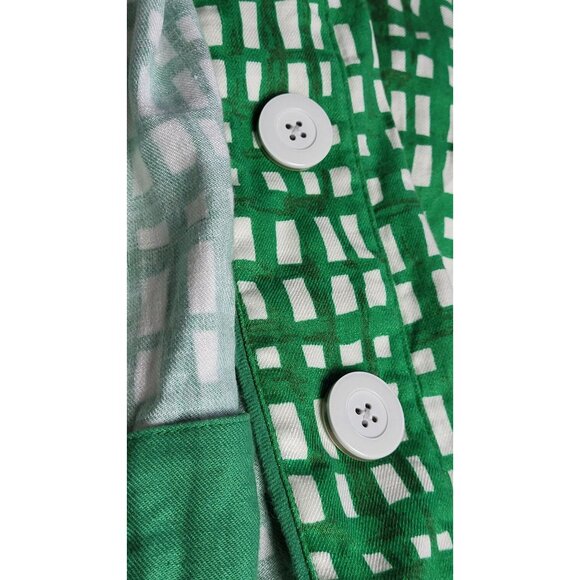 Cabi CIRCUit Green & White Linen Trench Coat Jacket or Dress Size Large - Picture 6 of 12